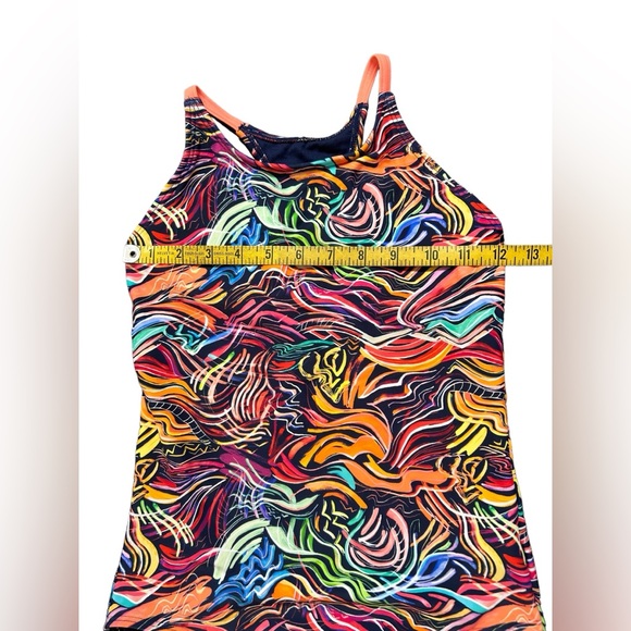 ATHLETA GIRL FIELD DAY one piece racerback colorful swimsuit swimwear XL/14 NWT - Picture 3 of 6